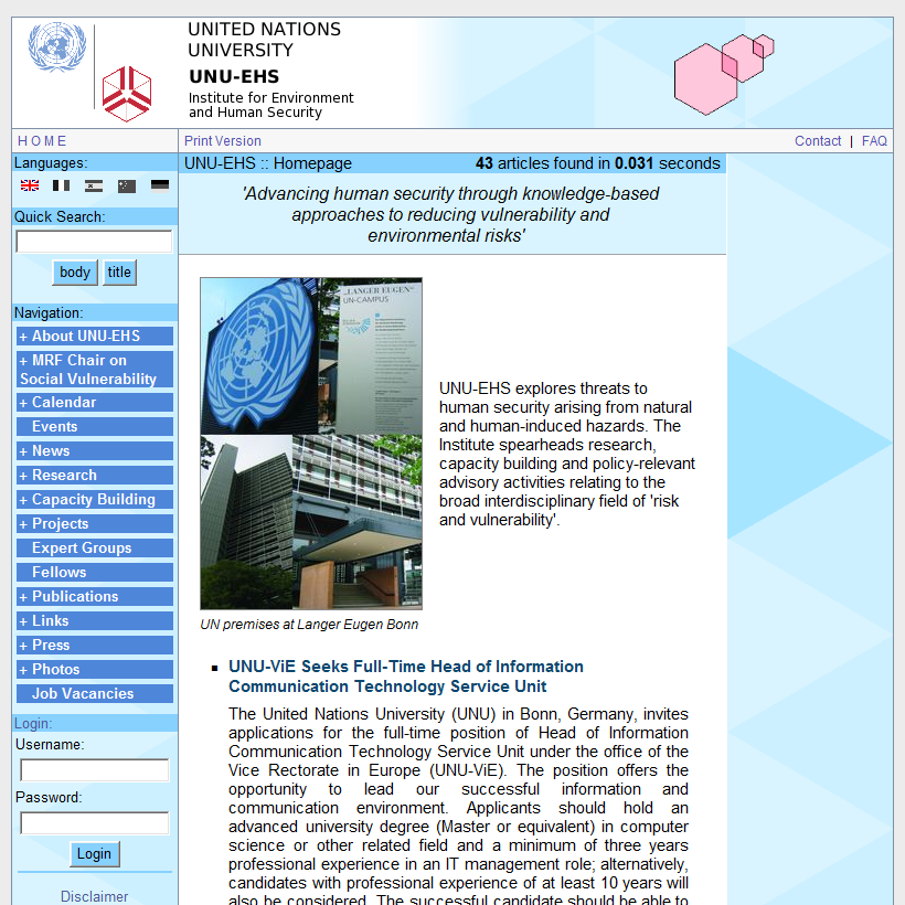 UNU-EHS :: homepage
