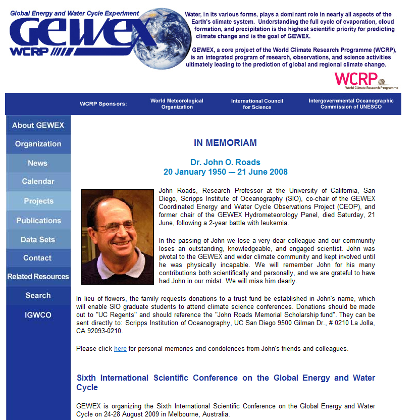 GEWEX: global energy and water cycle experiment